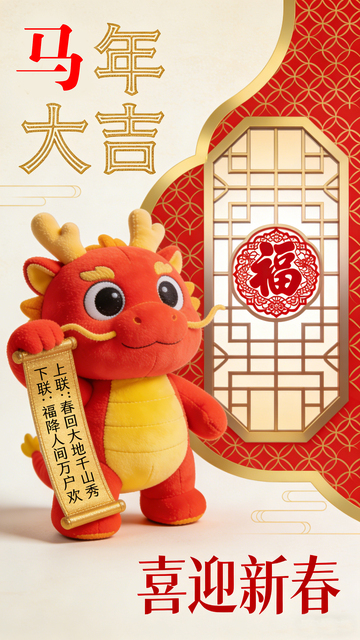 马年大吉喜庆新春玩偶