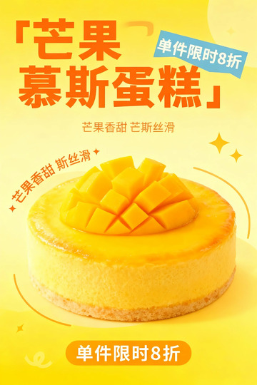 芒果慕斯蛋糕广告