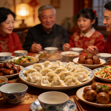 春节年夜饭图