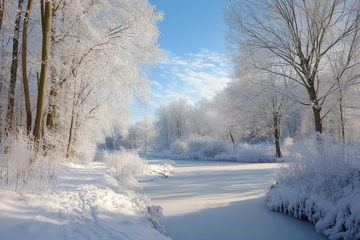 冬季雪地森林美景