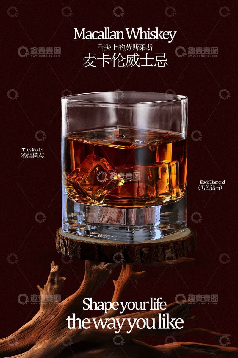 源文件下载【趣麦麦图】麦卡伦威士忌品味之选宣传海报