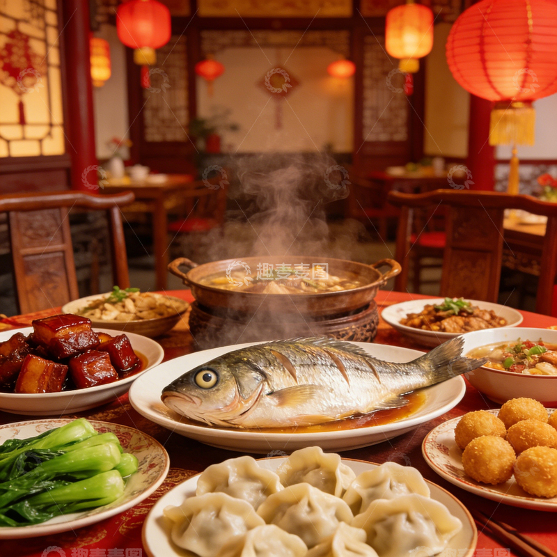 高清大图下载【趣麦麦图】-年夜饭摄影图