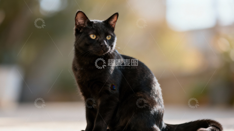 高清大图下载【趣麦麦图】可爱黑猫059