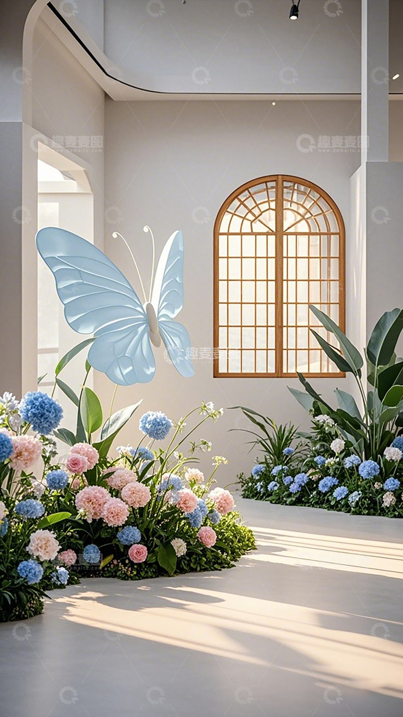 高清大图下载【趣麦麦图】简约清新室内花卉装饰设计图