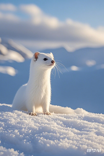 雪中小兽大自然美景