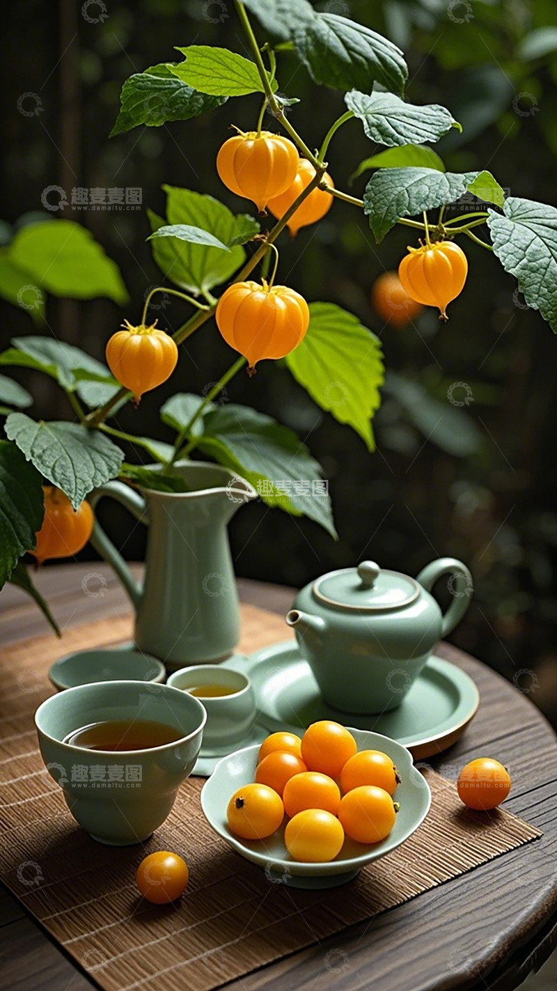 高清大图下载【趣麦麦图】清新田园风果实茶具摄影