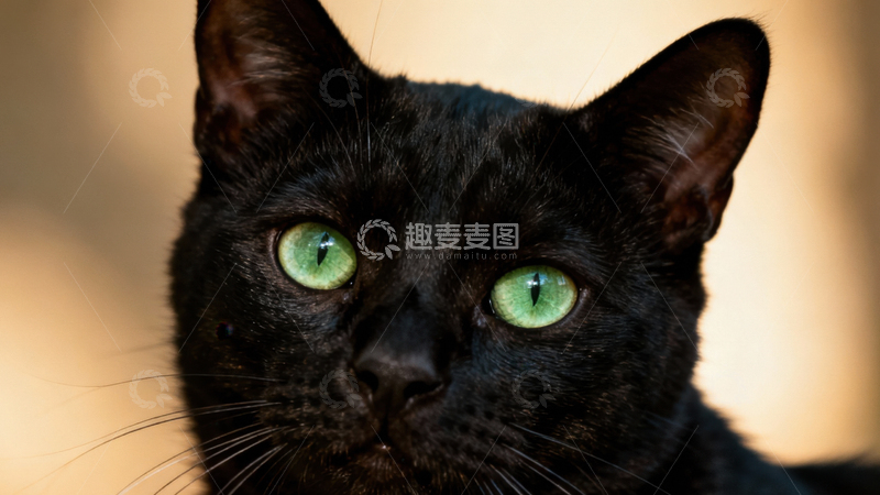 高清大图下载【趣麦麦图】可爱黑猫048