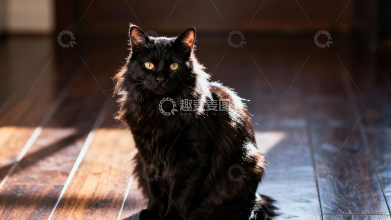 高清大图下载【趣麦麦图】可爱黑猫053