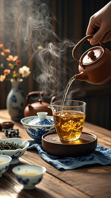 茶艺文化茶壶倒茶场景
