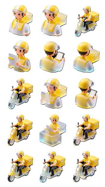 快递员3D卡通模型素材