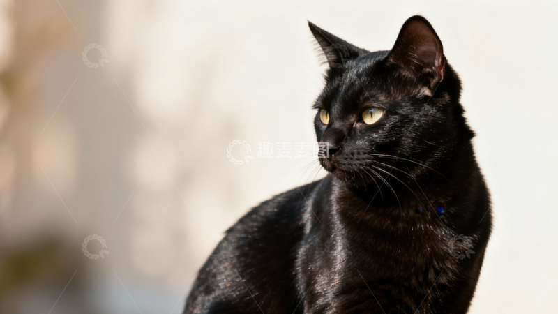 高清大图下载【趣麦麦图】可爱黑猫055