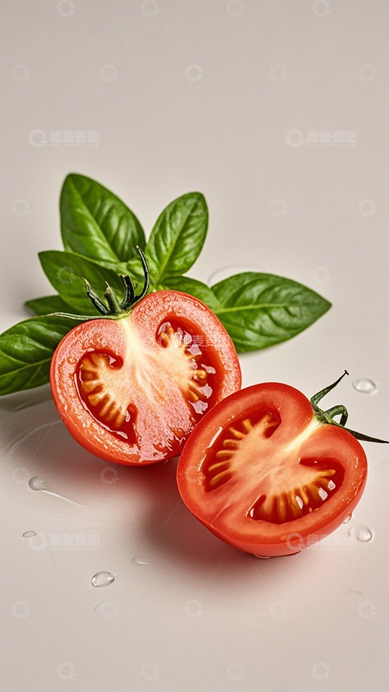 高清大图下载【趣麦麦图】清新番茄绿叶美食摄影