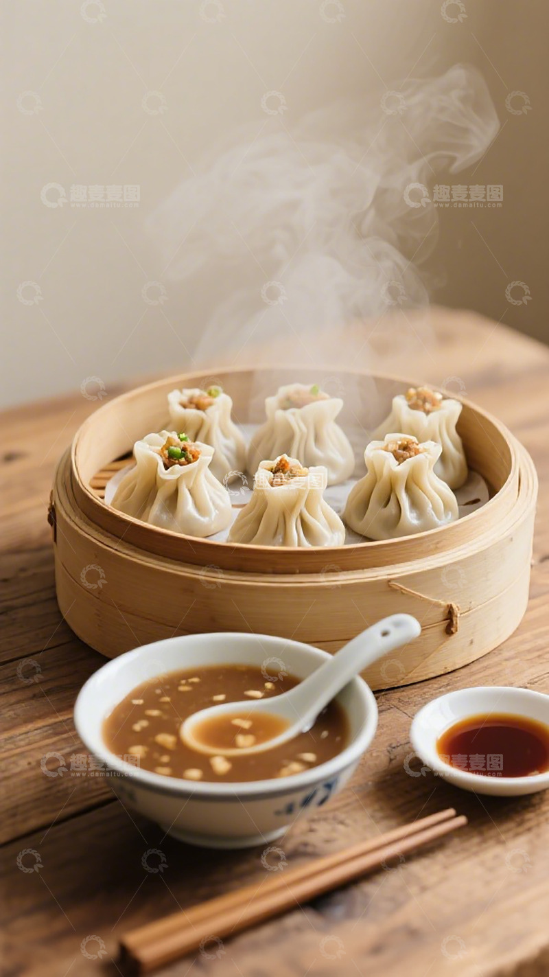 高清大图下载【趣麦麦图】小笼包蒸笼美食