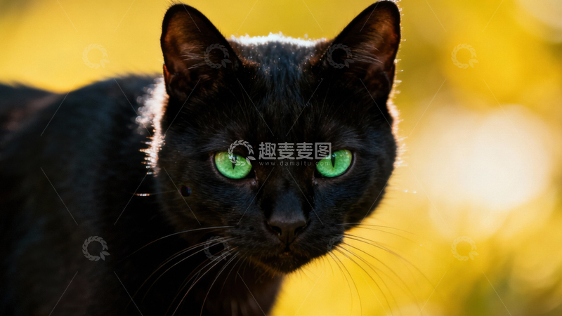 高清大图下载【趣麦麦图】可爱黑猫079