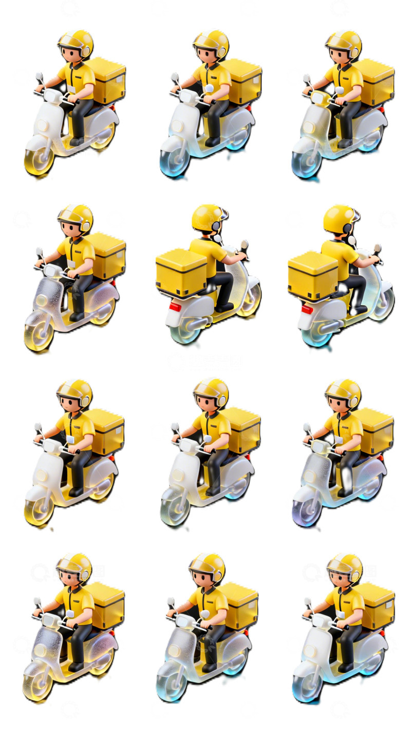高清大图下载【趣麦麦图】卡通外卖员配送插图