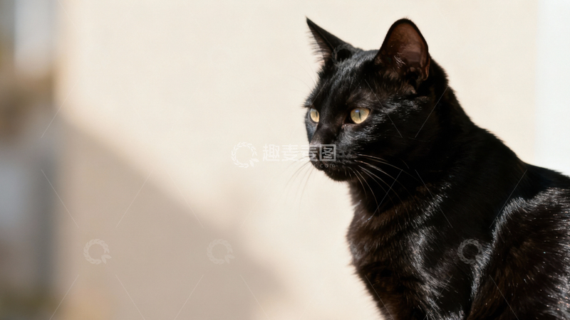 高清大图下载【趣麦麦图】可爱黑猫070