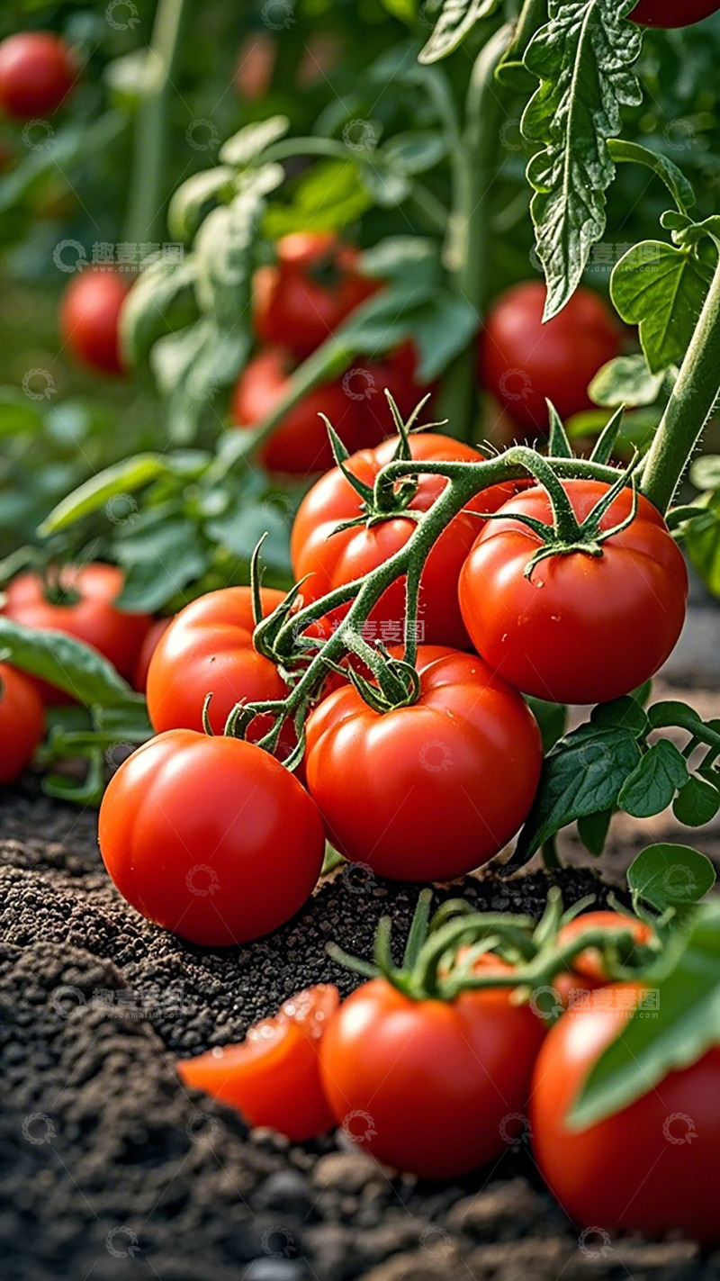 高清大图下载【趣麦麦图】田园红番茄丰收景象