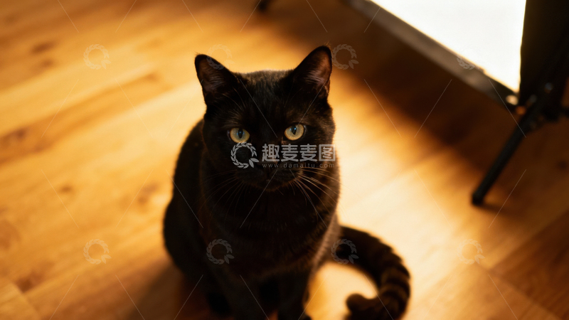 高清大图下载【趣麦麦图】可爱黑猫085