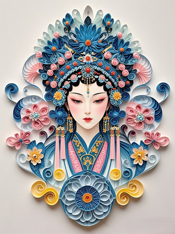 纸质浮雕戏曲人物装饰画
