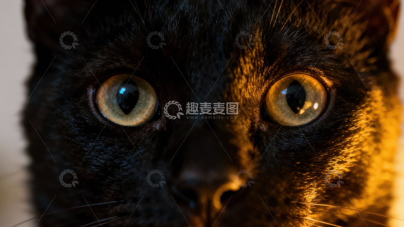 高清大图下载【趣麦麦图】可爱黑猫091