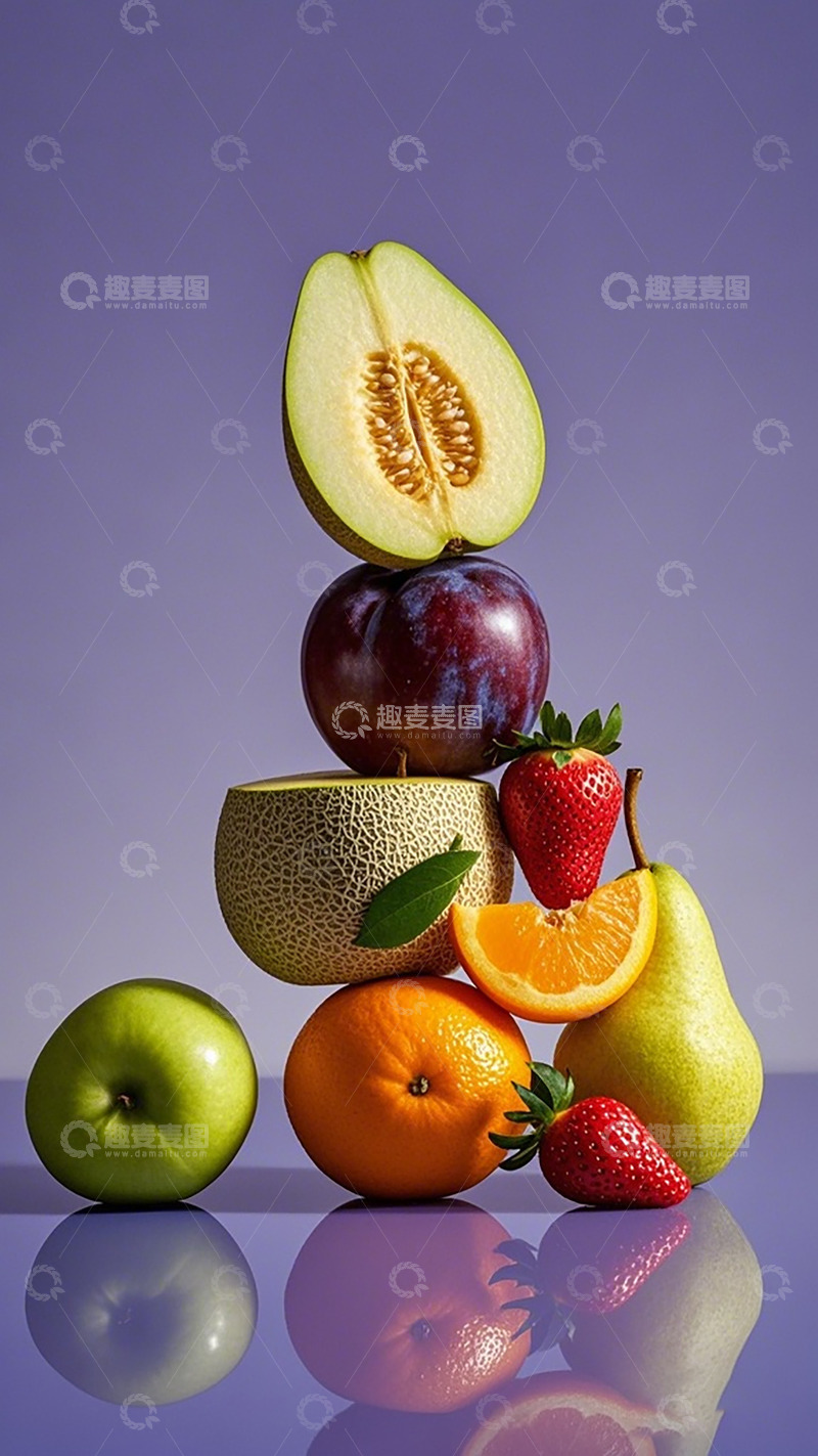 高清大图下载【趣麦麦图】色彩缤纷水果堆叠艺术照
