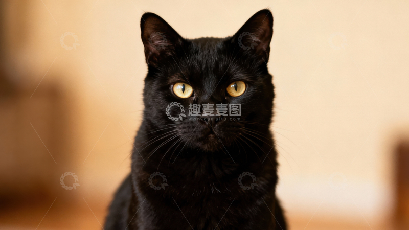 高清大图下载【趣麦麦图】可爱黑猫073