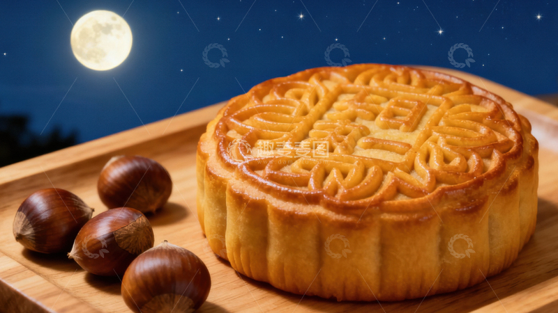 高清大图下载【趣麦麦图】中秋节月饼背景132