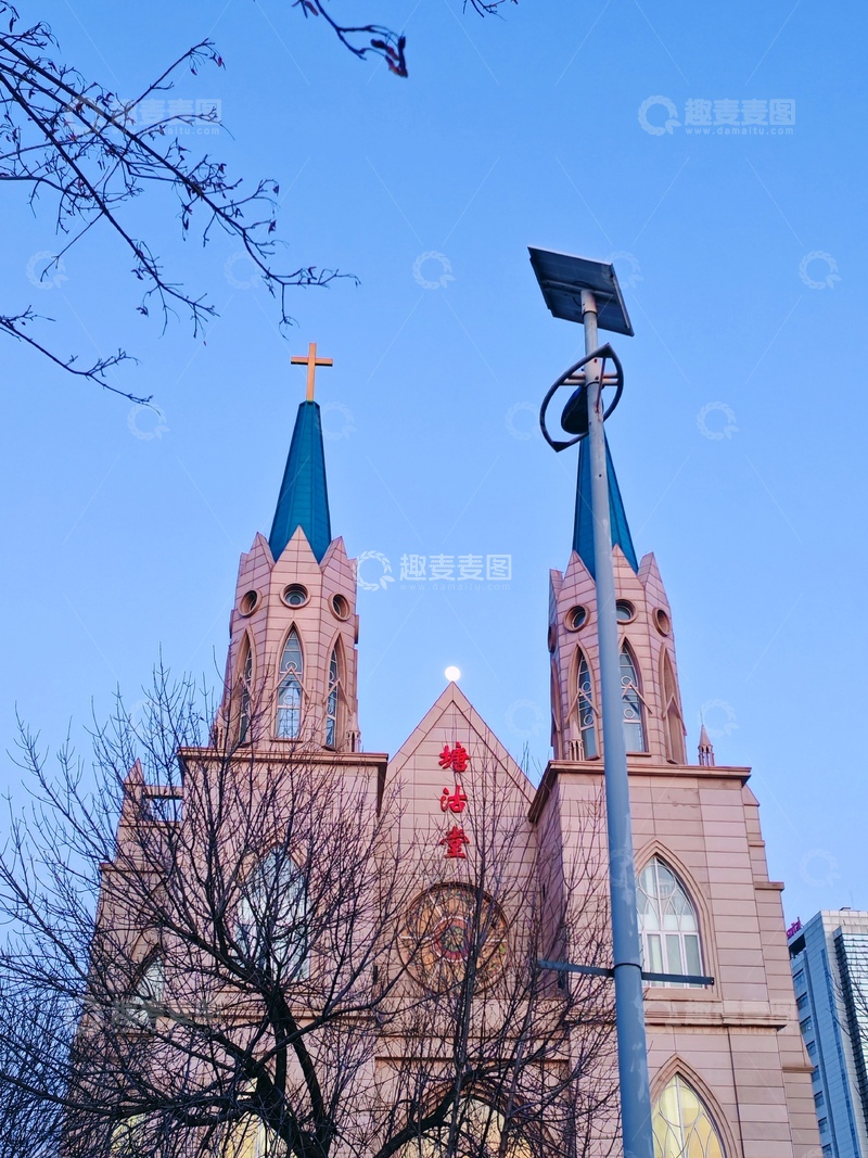 高清大图下载【趣麦麦图】-教堂风光城市建筑摄影