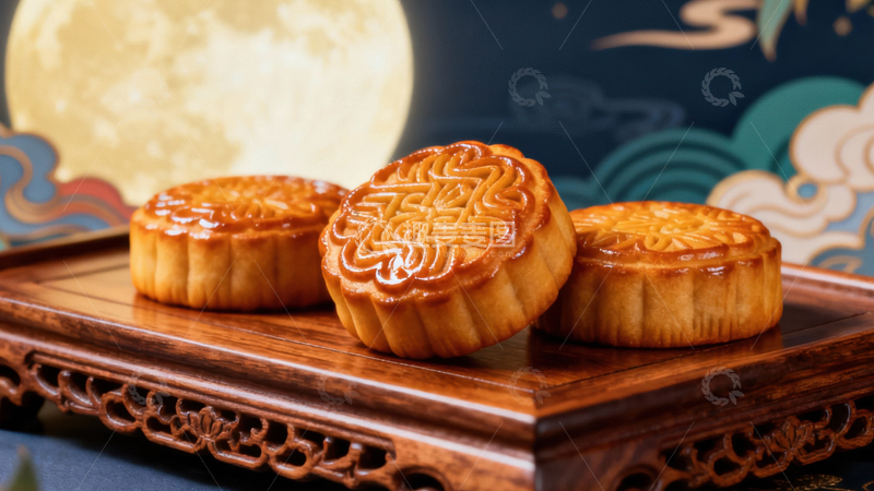 高清大图下载【趣麦麦图】中秋节月饼背景139