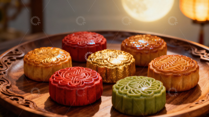 高清大图下载【趣麦麦图】中秋节月饼背景123