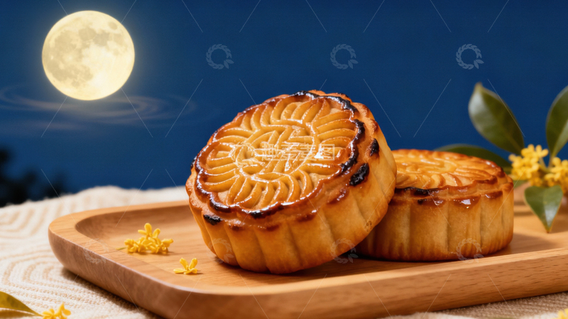 高清大图下载【趣麦麦图】中秋节月饼背景134