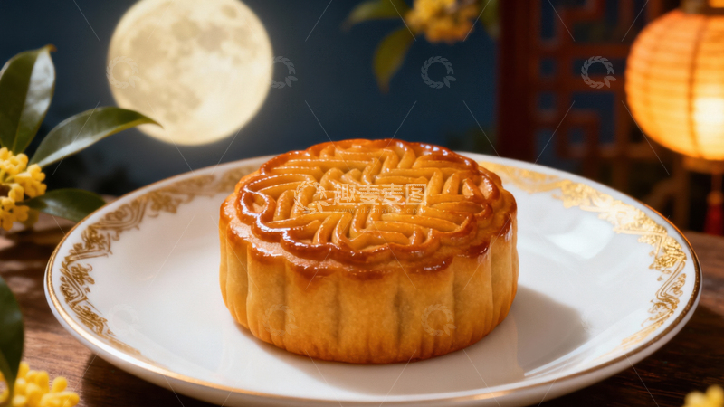 高清大图下载【趣麦麦图】中秋节月饼背景122