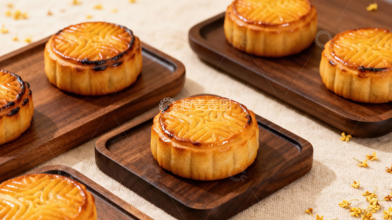 高清大图下载【趣麦麦图】中秋节月饼背景129