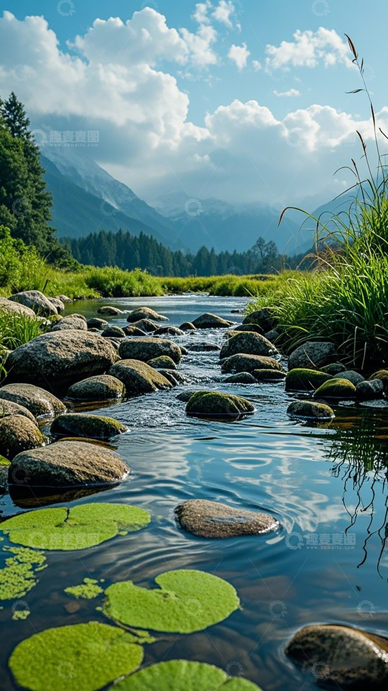 高清大图下载【趣麦麦图】山水溪流自然风光摄影图