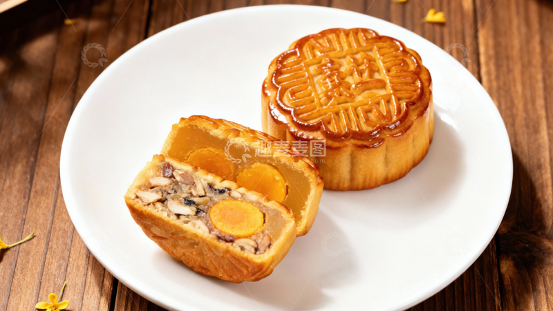 高清大图下载【趣麦麦图】中秋节月饼背景138