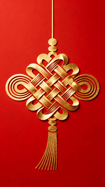 金色中国结新年装饰