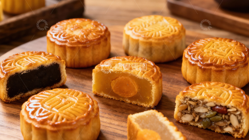 高清大图下载【趣麦麦图】中秋节月饼背景128