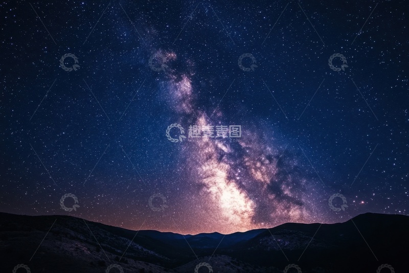 高清大图下载【趣麦麦图】夜晚夜空星河美景