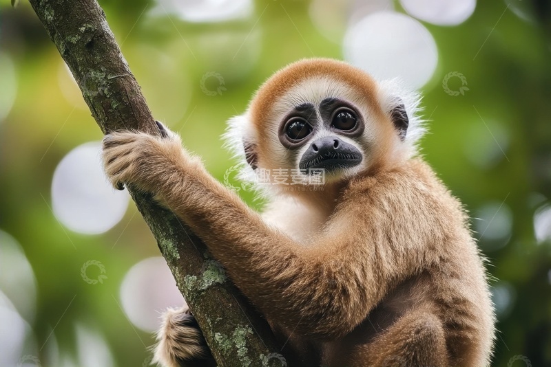 高清大图下载【趣麦麦图】一只树懒趴在树枝上