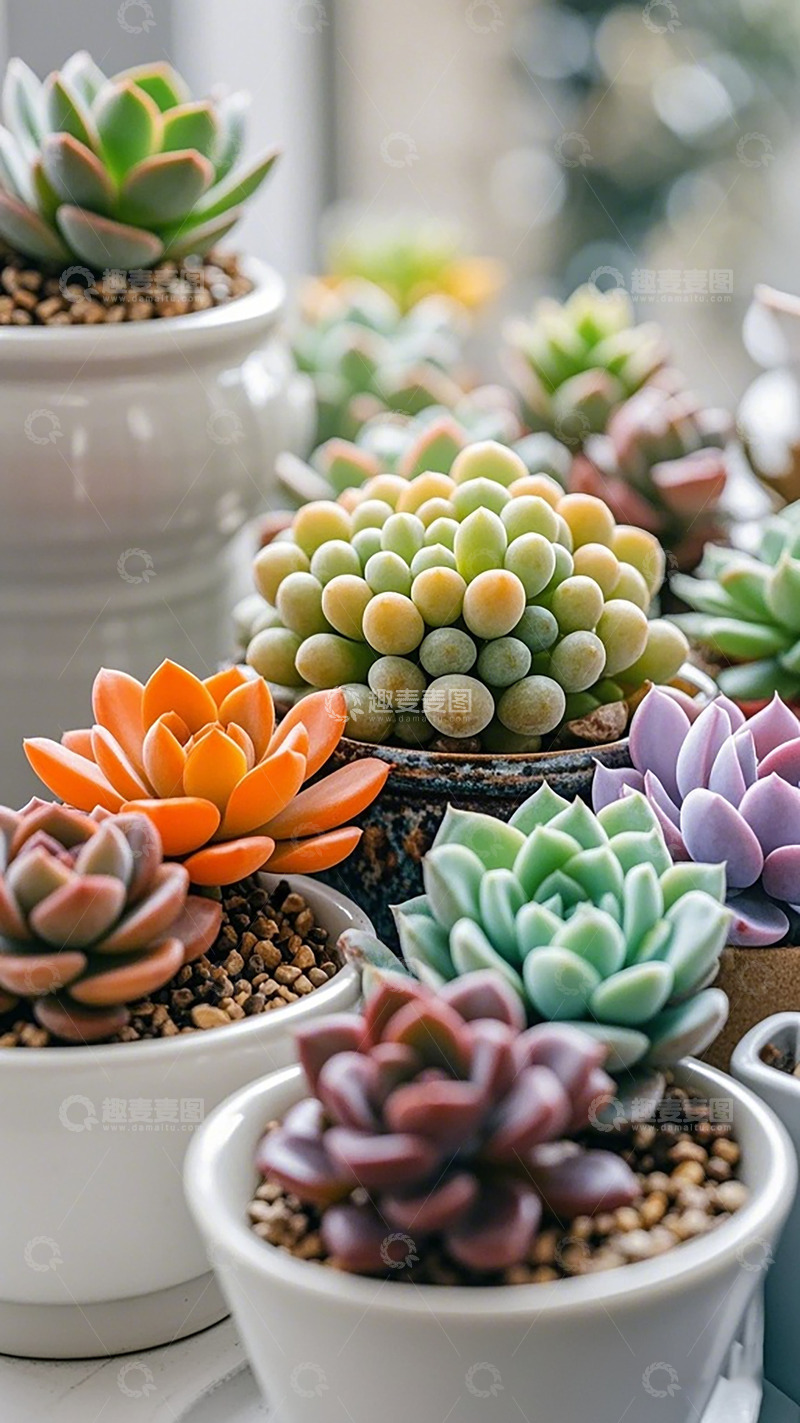 高清大图下载【趣麦麦图】多肉植物盆栽园艺摄影