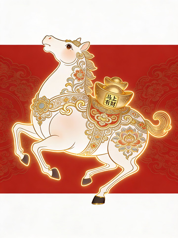 吉祥牛彩绘图案