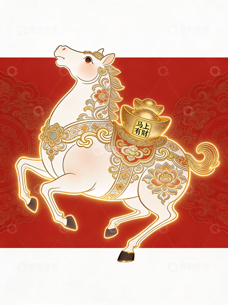 高清大图下载【趣麦麦图】-吉祥牛彩绘图案