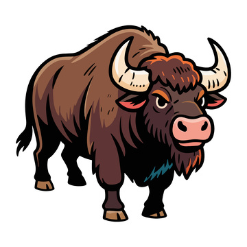 卡通牦牛插画素材