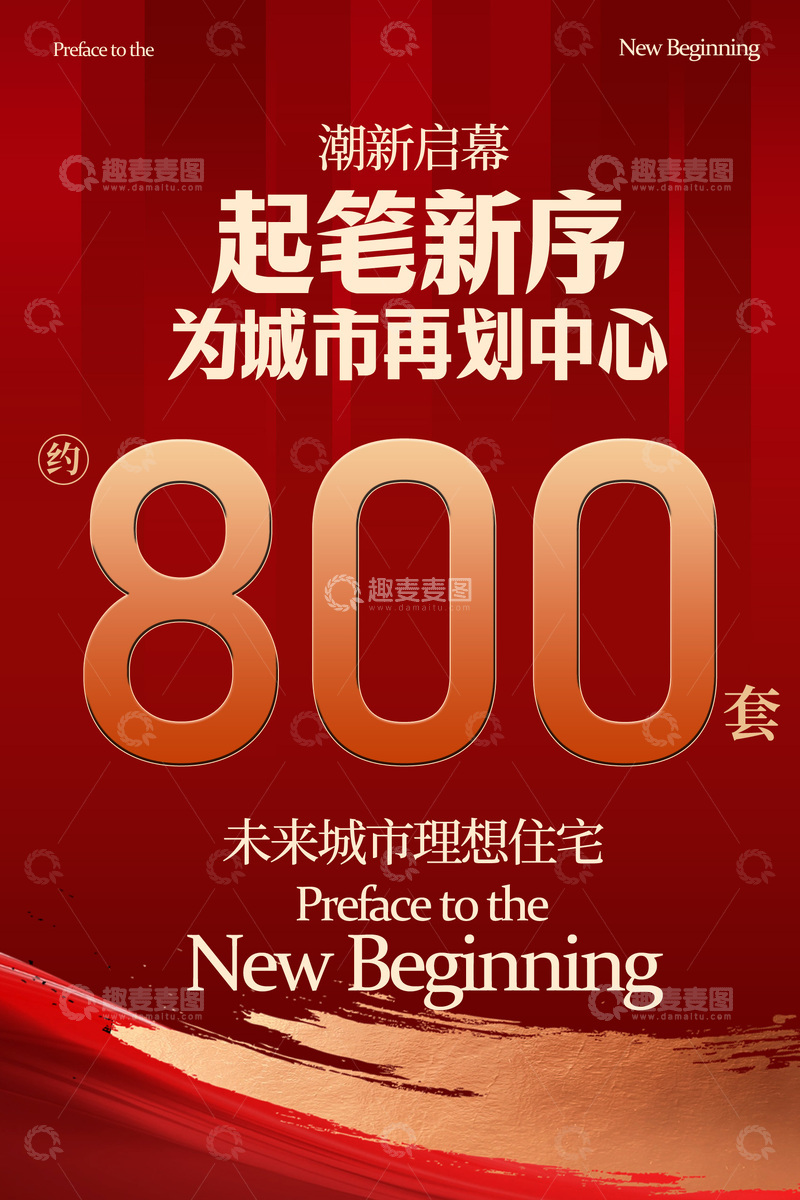 源文件下载【趣麦麦图】起笔新序城市地产海报