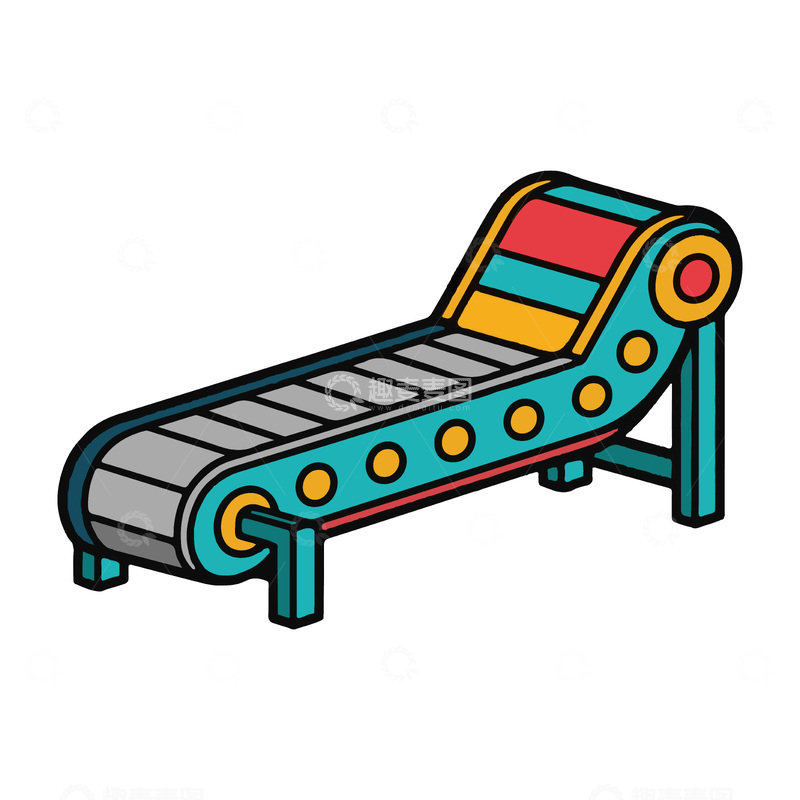 源文件下载【趣麦麦图】工业风格传送带插画