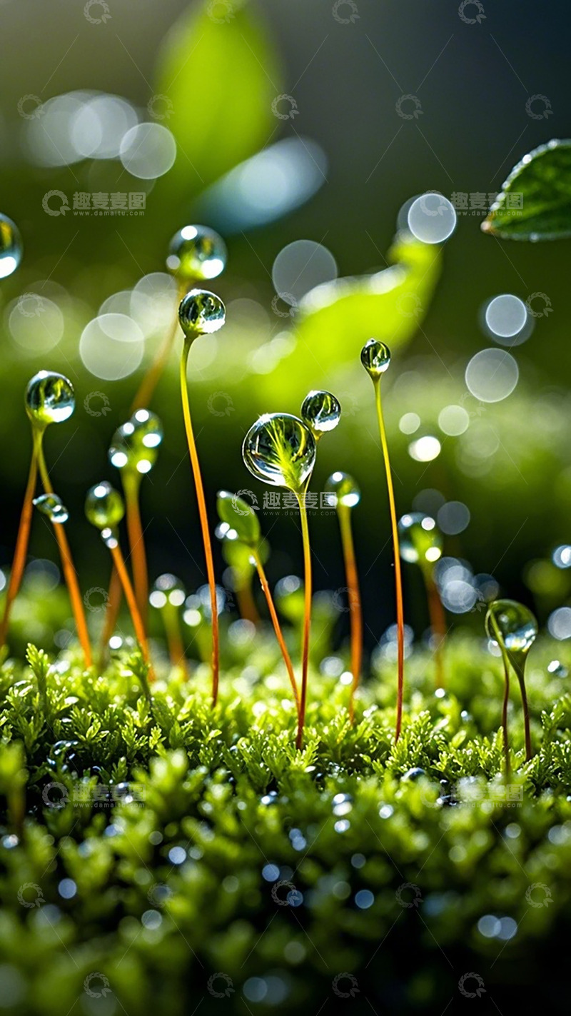 高清大图下载【趣麦麦图】清新微距植物露珠摄影