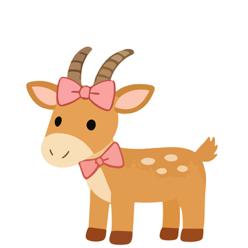 卡通山羊粉色蝴蝶结