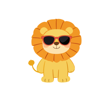 卡通狮子酷炫形象矢量图