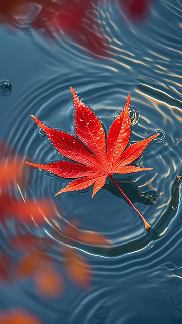 红叶浮水秋意浓