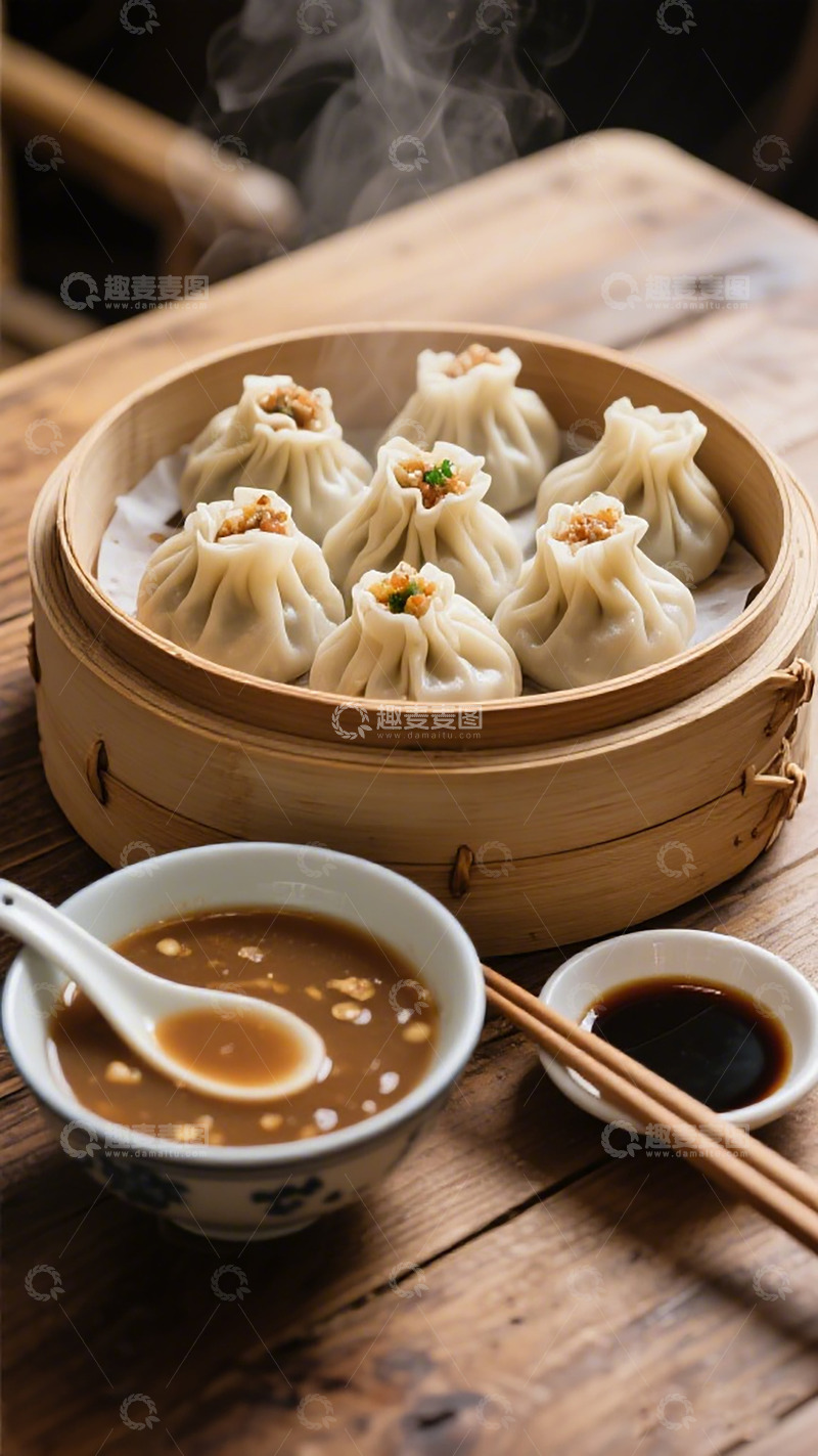 高清大图下载【趣麦麦图】早饭小笼包美食